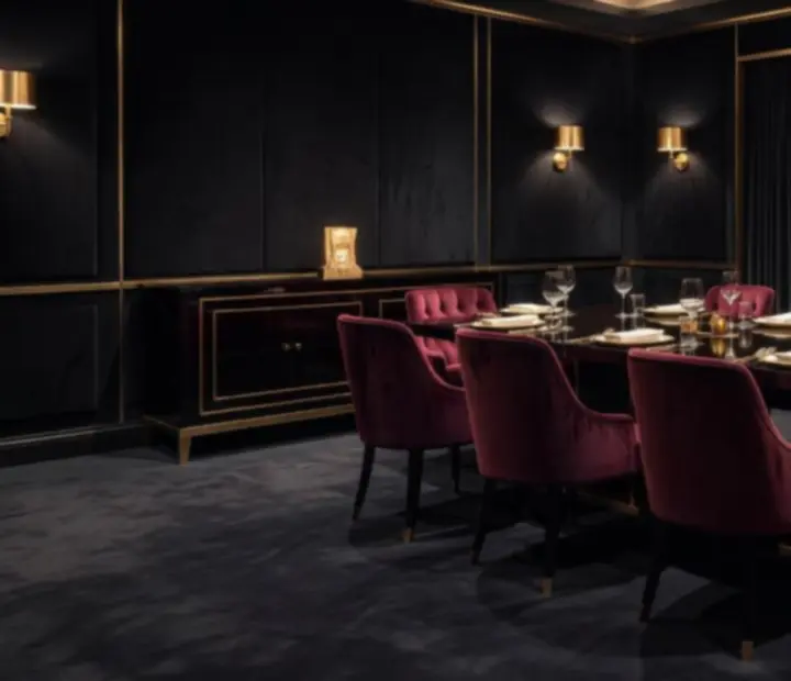 Ekskluzivna VIP privatna soba s elegantno postavljenim stolom